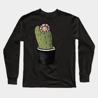 Barrel Cactus and Flower Plant Art Long Sleeve T-Shirt